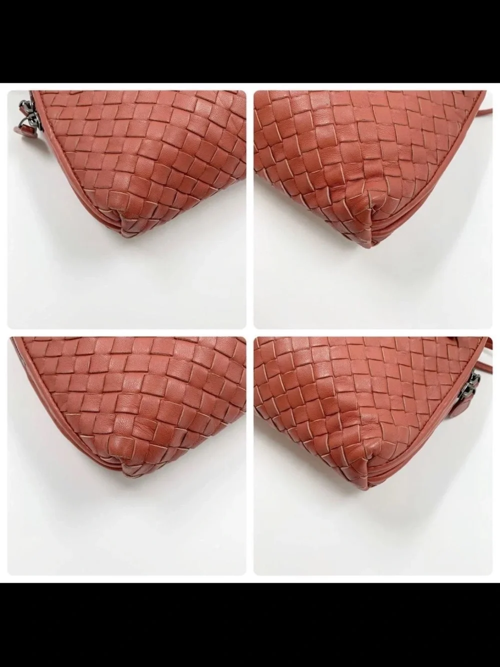 Bottega Veneta Woven Leather Crossbody in Terracotta